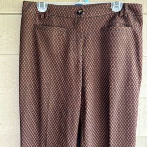 Anthropologie Brown and Black Patterned Boot Cut Pants